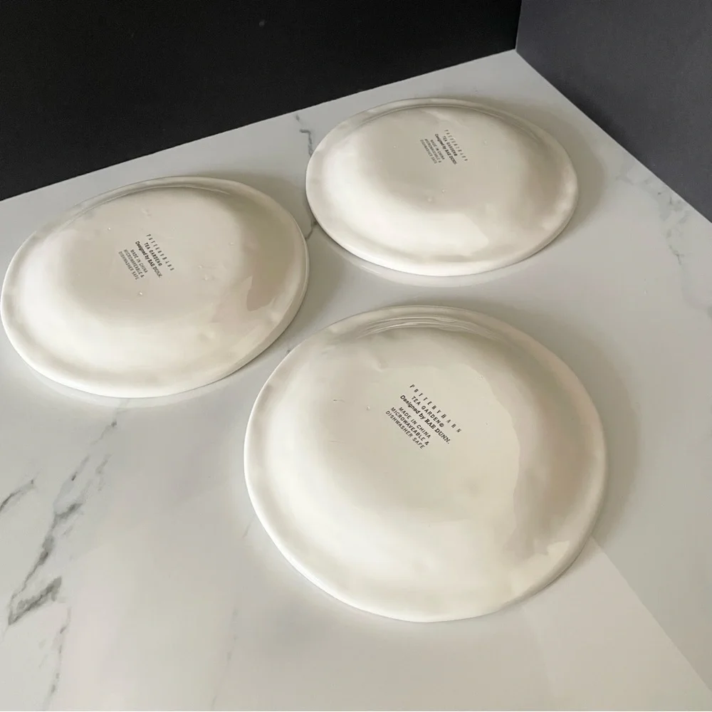 SET of 3 Tea Garden Plates - Rae Dunn by Pottery Barn